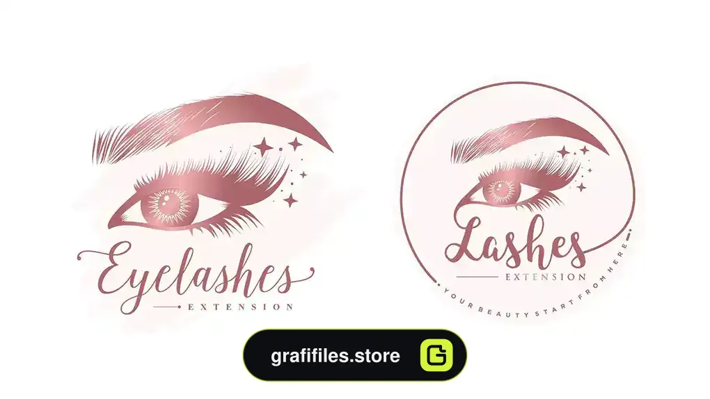 طرح وکتور لوگو سالن کاشت مژه Eyelashes vector icon logo design