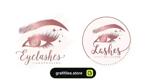 طرح وکتور لوگو سالن کاشت مژه Eyelashes vector icon logo design