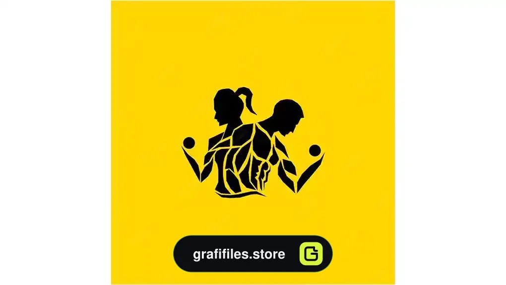 طرح وکتور لوگو با شگاه بدنسازی Fitness gym logo design