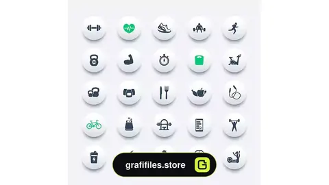 آیکون بدنسازی Fitness icons set