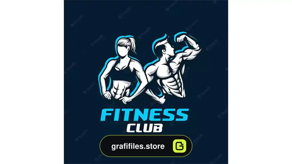 طرح وکتور لوگو بدنسازی Fitness logo