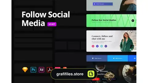 رابط کاربری شبکه اجتماعی Follow Social Media – Multi-Format UI KIT