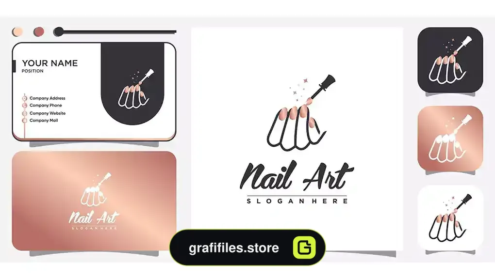 دانلود طرح وکتور لوگو سالن کاشت ناخن Nail beauty logo design
