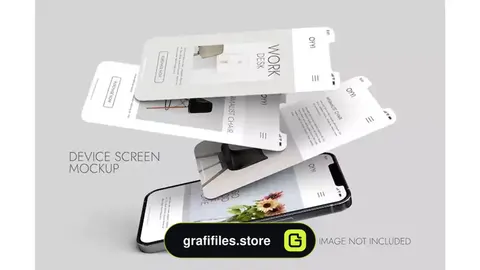 رابط کاربری موکاپ صفحه نمایش موبایل Phone and screen - ui ux app presentation mockup