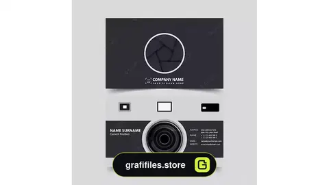 طرح وکتور کارت ویزیت عکاس Photographer business card design template