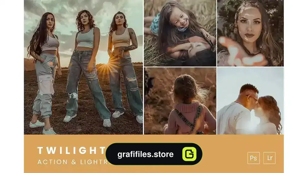 پریست لایت روم گرگ و میش به همراه اکشن فتوشاپ Twilight Tones Action & Lightroom Preset