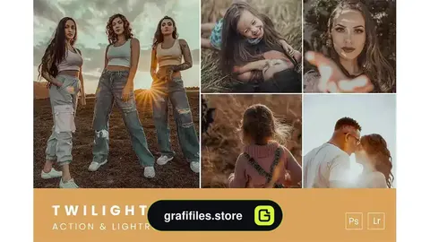 پریست لایت روم گرگ و میش به همراه اکشن فتوشاپ Twilight Tones Action & Lightroom Preset