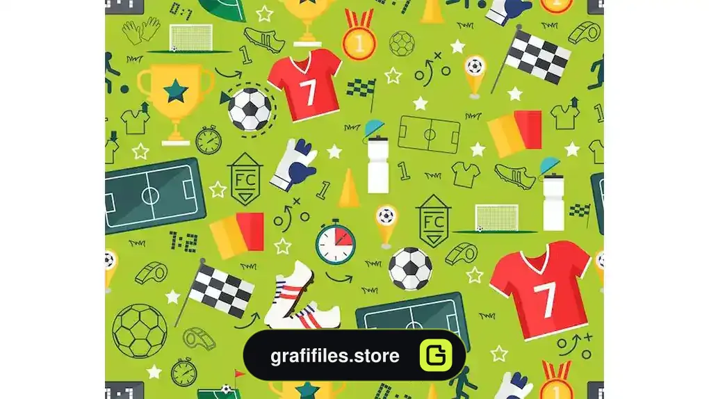 طرح وکتور پترن فوتبال Vector flat seamless texture pattern sport soccer