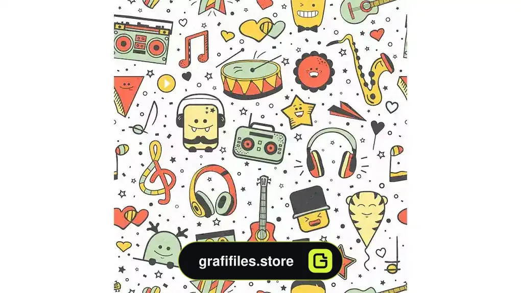 طرح وکتور پترن موزیکال Vector musical pattern