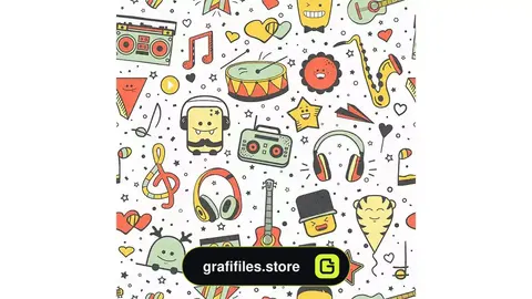 طرح وکتور پترن موزیکال Vector musical pattern