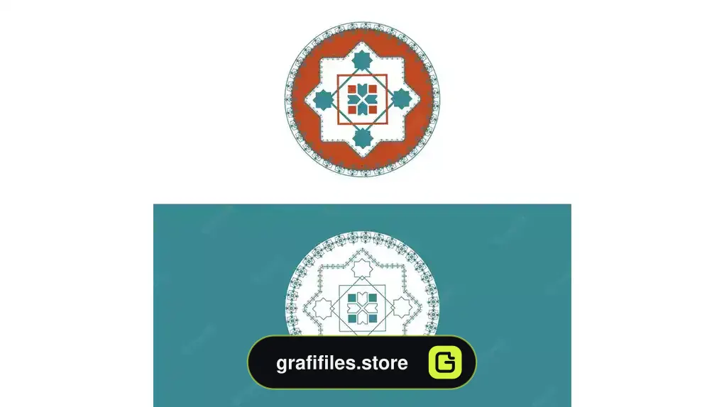 آیکون هندسی انتزاعی عربی Arabic pattern abstract icon set