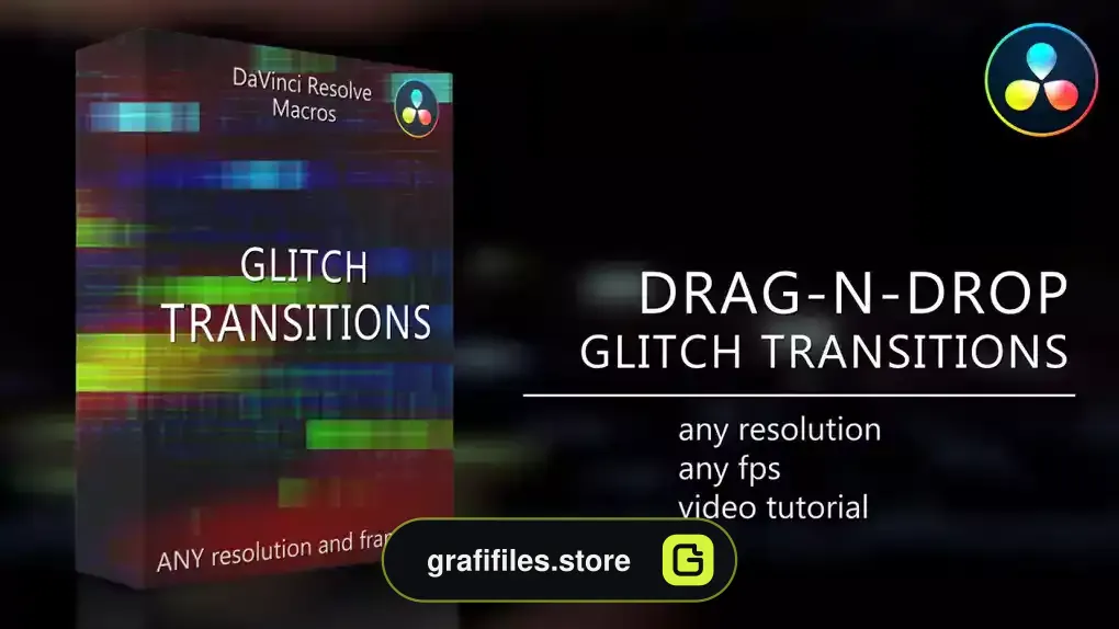 ترانزیشن داوینچی ریزالو Drag-N-Drop Glitch Transitions