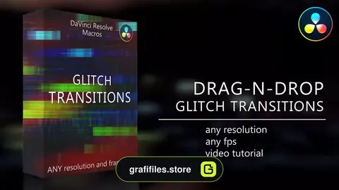 ترانزیشن داوینچی ریزالو Drag-N-Drop Glitch Transitions