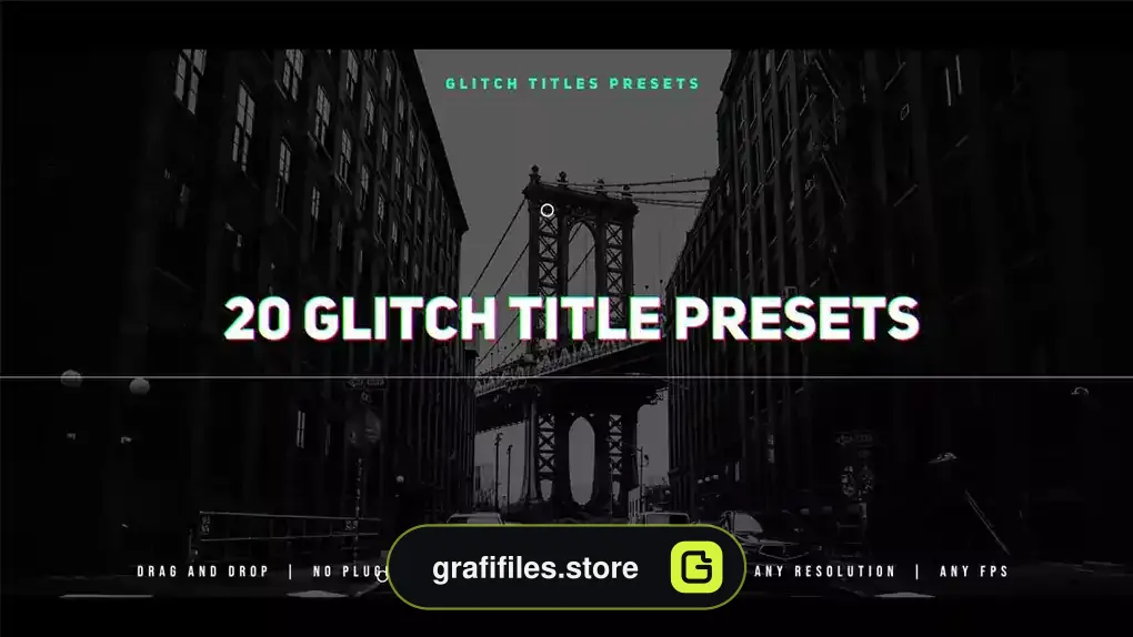 پریست متن گلیچ پریمیر Glitch Title Presets