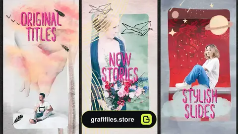 پروژه پریمیر استوری اینستاگرام آبرنگ Watercolor Stories