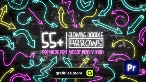 پروژه پریمیر فلش درخشان Glowing Doodle Arrow Pack Mogrt