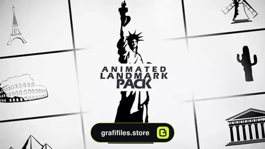 پروژه افترافکت انیمیشن مکان Animated Landmark Pack