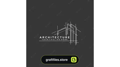 وکتور لوگو خانه معمار Architect house logo architectural