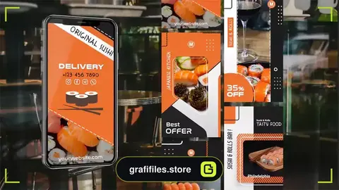 پروژه پریمیر استوری اینستاگرام رستوران آسیایی Asian Food Restaurant Stories