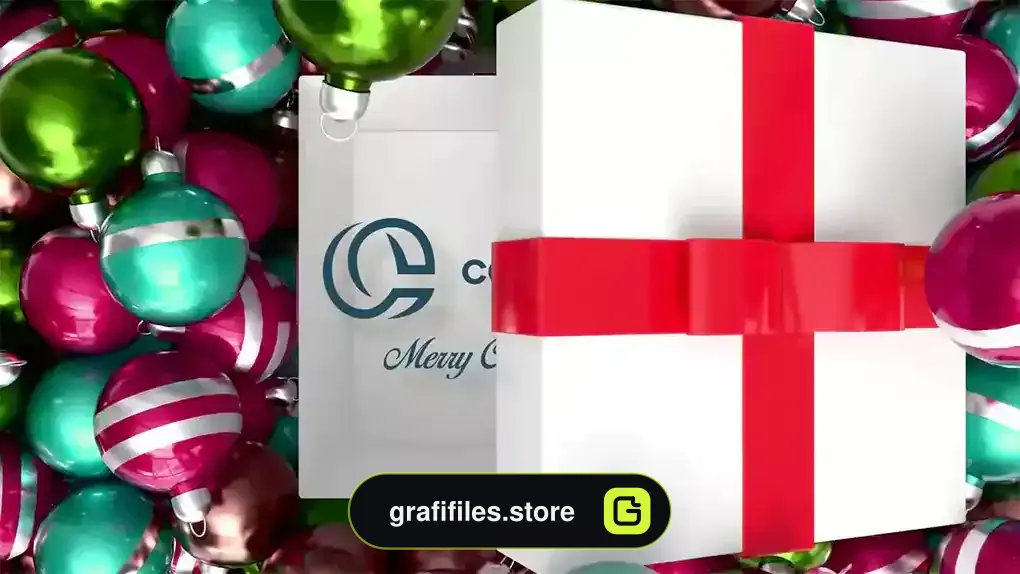 پروژه پریمیر لوگو کریسمس Baubles Christmas Logo