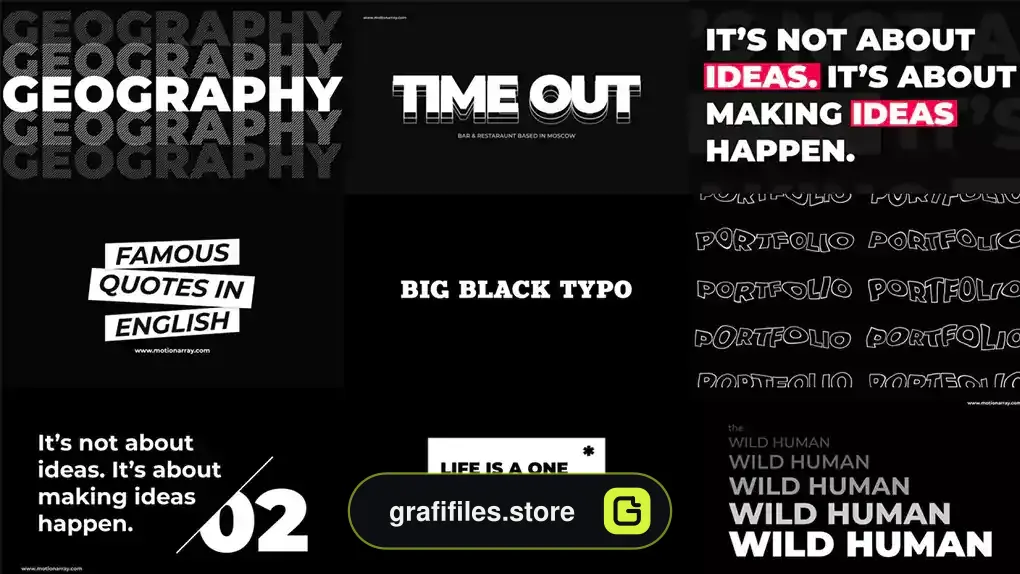 پروژه پریمیر تایپوگرافی Big Black Typo