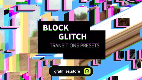 ترانزیشن پریمیر بلوک گلیچ Block Glitch Transitions Presets