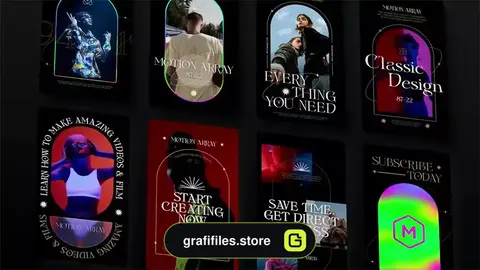 پروژه پریمیر استوری اینستاگرام Bold Gothic Story Pack