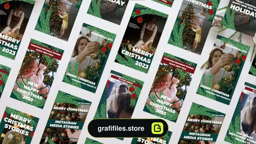 پروژه پریمیر استوری اینستاگرام کریسمس Christmas Social Media Stories