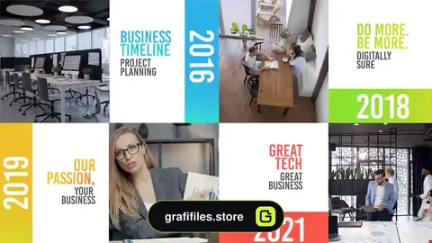 پروژه پریمیر تایم لاین شرکتی Clean Corporate Timeline