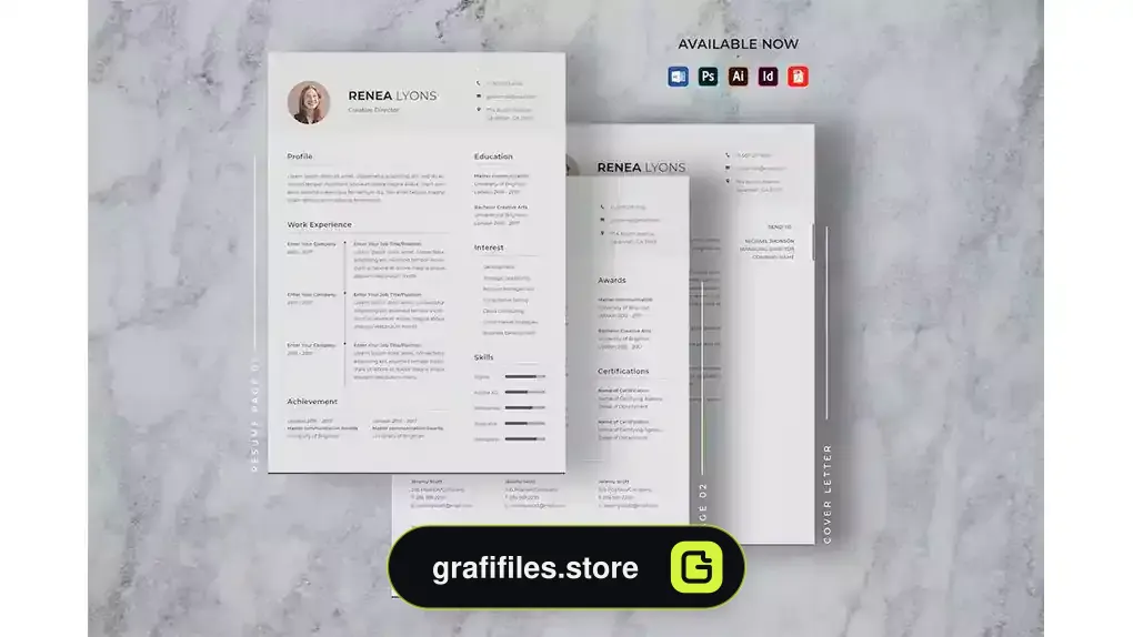 قالب ایندیزاین رزومه CV Resume Indesign Template