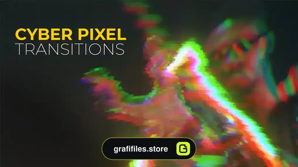 ترانزیشن پریمیر سایبری با افکت پیکسل Cyber Pixel Transitions