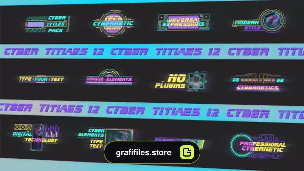 پروژه پریمیر تایتل Cyber ​​Titles Pack