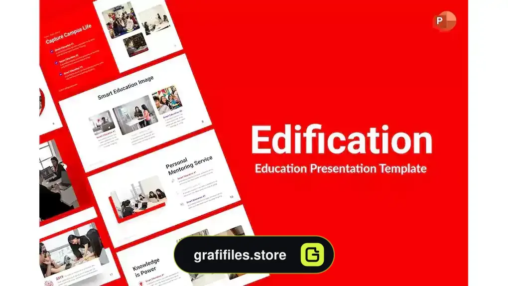 قالب پاورپوینت تحصیلی Edification Red Creative Education PowerPoint