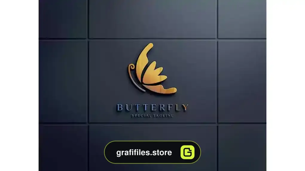 موکاپ لوگو روی دیوار مشکی Embossed logo mockup on black wall