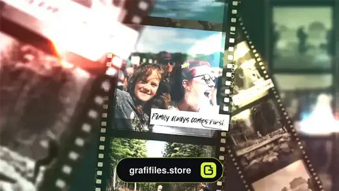 پروژه پریمیر اسلایدشو خاطرات خانوادگی با فریم فیلم Family Memories Frames Slideshow