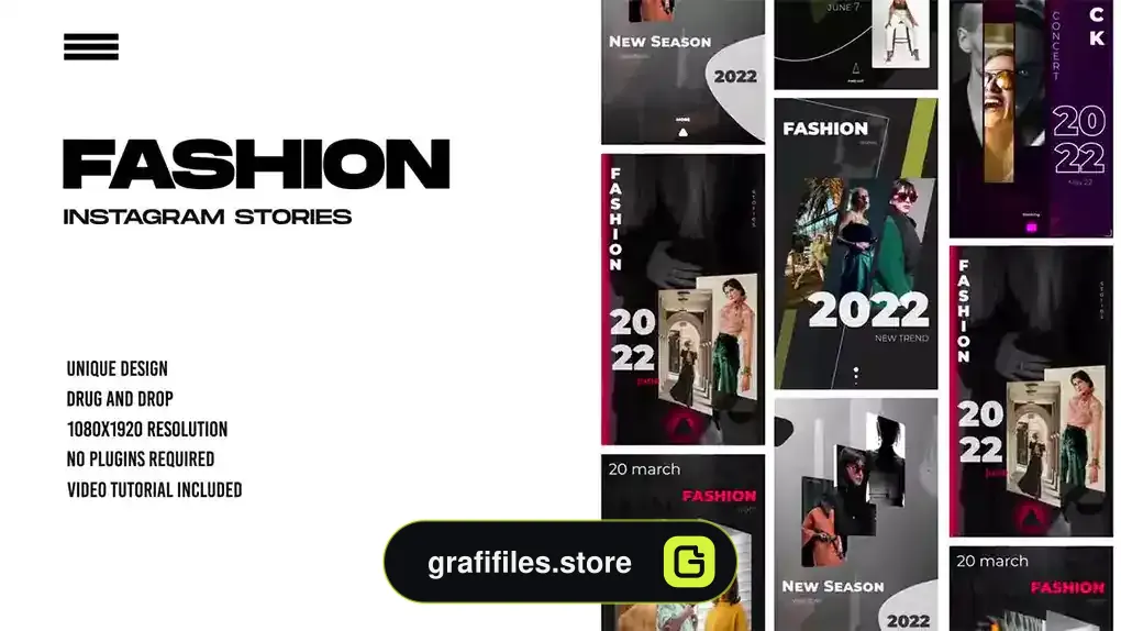 پروژه پریمیر استوری اینستاگرام فشن Fashion Stories