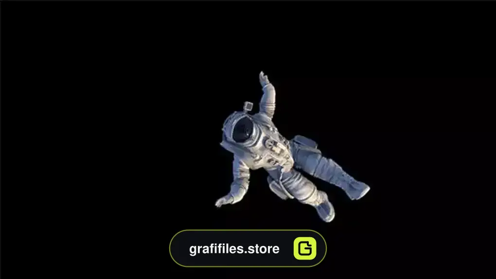فوتیج موشن گرافیک سقوط فضانورد زن Female Astronaut Falling