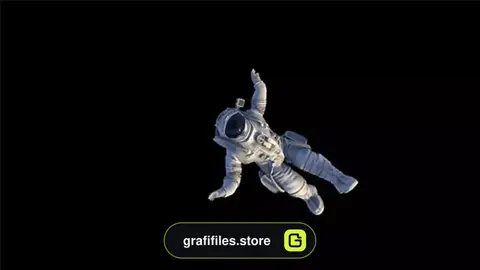فوتیج موشن گرافیک سقوط فضانورد زن Female Astronaut Falling