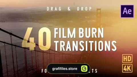 ترانزیشن افترافکت سوختن فیلم Film Burn Transitions - After Effects
