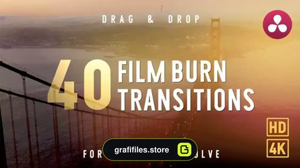 ترانزیشن داوینچی ریزالو سوختن فیلم Film Burn Transitions - DaVinci Resolve