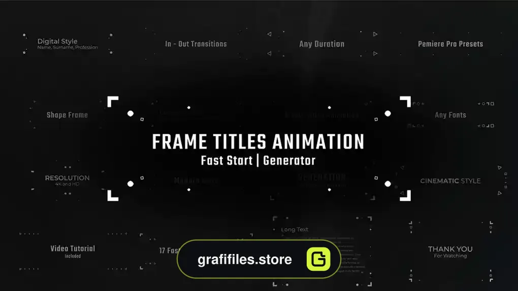 پریست متن پریمیر با 17 قاب متحرک Frame Titles Animation