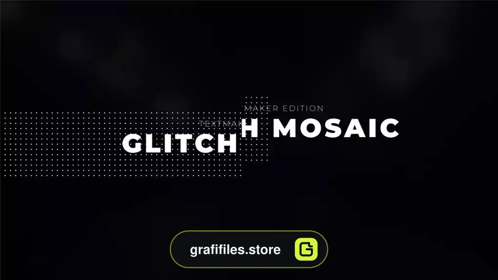پریست متن پریمیر موزاییکی گلیچ Glitch Mosaic - Text Preset