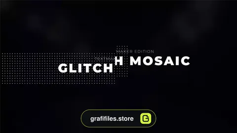 پریست متن پریمیر موزاییکی گلیچ Glitch Mosaic - Text Preset