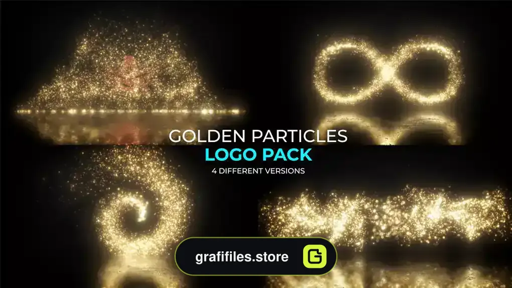پروژه پریمیر نمایش لوگو با ذرات طلایی Golden Particles Logo Pack