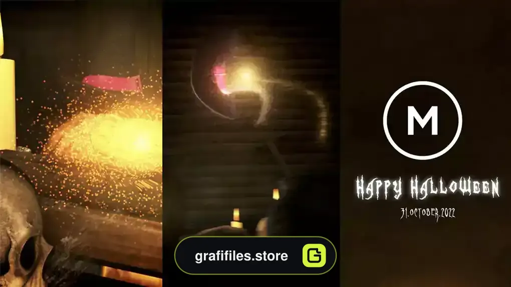 پروژه لوگو موشن پریمیر هالووین Halloween Witch House Logo Reveal