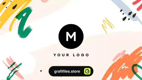 لوگو موشن پریمیر Hand Drawn Brush Tropical Logo