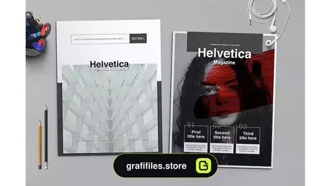قالب ایندیزاین مجله هلوتیکا Helvetica Magazine Indesign Template
