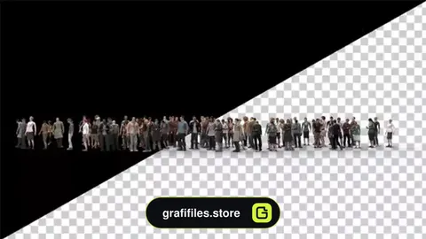 فوتیج جمعیت مردم Idle Waiting Crowd