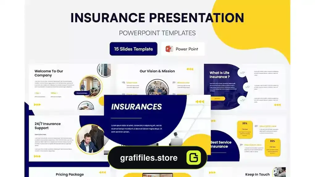 قالب پاورپوینت پرزنتیشن بیمه Insurance Presentation Template Powerpoint