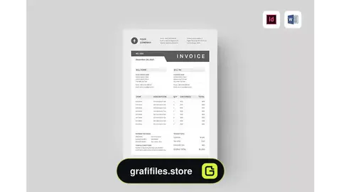 قالب ایندیزاین فاکتور Invoice | MS Word & Indesign
